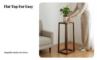 Tall Square Flower Table Sturdy Construction Plant Stand Stable Frame Elegant Design for Homeowners, Hosts, Balcony, Entryway