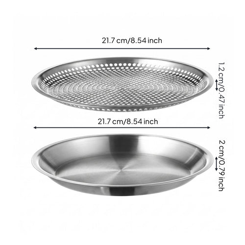 Stainless Steel Oil Drain Plate Easy to Clean Round Mesh Strainer Tray