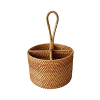 Multiuse Handwoven Storage Basket with Handles Rattan Storage Basket