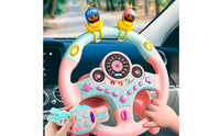 Car Seat Steering Wheel Toy Educational Interactive Steering Wheel Toy Develops Hand-Eye Coordination Interactive Driving Game for Young Children
