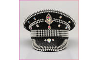 Peaked Hat Studded Sequin Hat with Rhinestones Punk Cap with Spikes for Partygoers, Stage Performances