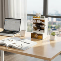 Multi-Compartment Desktop organizer Multiple Compartments for Study Room, household users