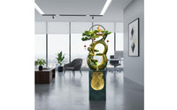 Gourd Shaped Floor Water Feature Auspicious Symbolism Water Feature Easy to Assemble LED Cascading Water Feature for Living Room, Reception Area
