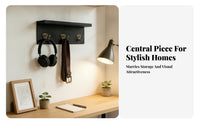 Wooden Hook Shelf Coat Hook Shelf Farmhouse Style Rustic