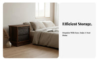 Single-Drawer Nightstand Rustic Look Bedside Table Rounded Corners for Students