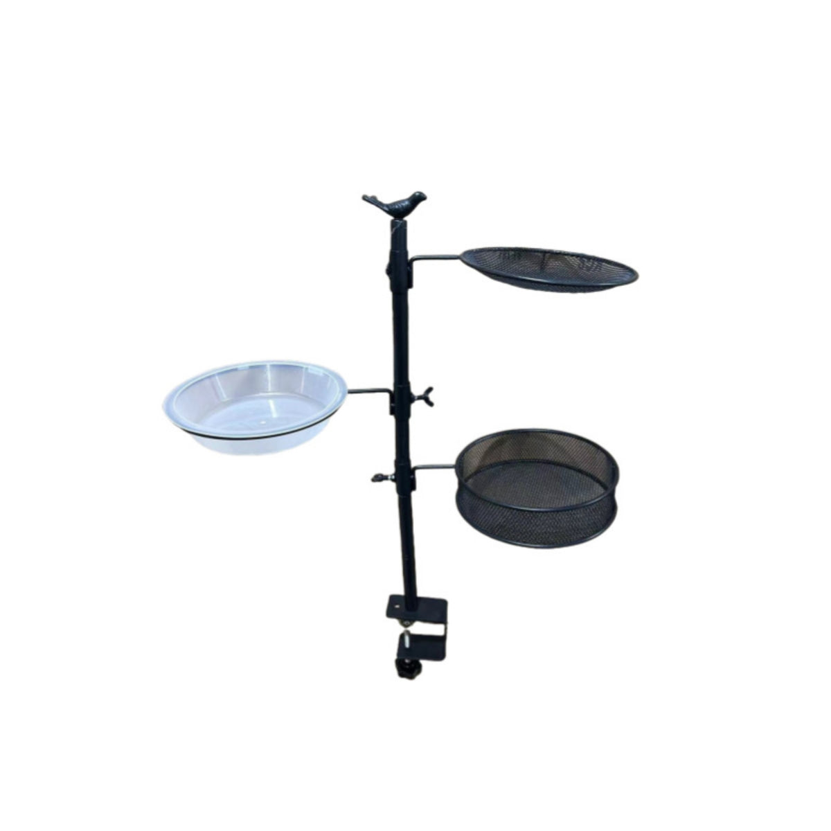 Bird Feeder Stand with Clamp Outdoor Feeding Station Metal for Patio