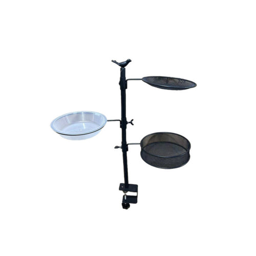 Bird Feeder Stand with Clamp Outdoor Feeding Station Metal for Patio