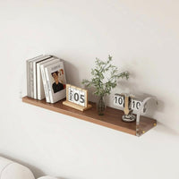 Floating Shelf with Acrylic Brackets Nordic Design Wall Decor Space Saving
