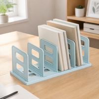 HIPS Bookends, 4 Piece Shelf Bookend for Dorm Office Apartment, Clean Contemporary Desk Bookends, 348x150x140mm, Assembly Required