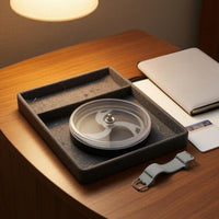Black Base Round Plastic Watch Box Safeguarding Watch Face Storage Case Molded Interior