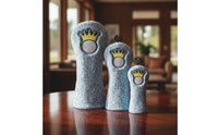 3 Pieces Golf Headcover With | Leopard-Print, Golf Club Headcover with luxurious faux-hair, Embroidered