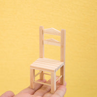 1/12 Dollhouse Miniature Furniture Photography Prop Wooden Chair Model