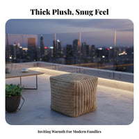 Square Pouf Plush Texture Floor pad Multifunctional for Families, Homeowners