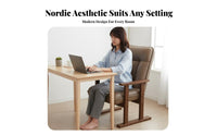 Curved Frame Accent Chair Ergonomic Design Upholstered Seating High spine Support Multi-Purpose for Office Workers, Homeowners