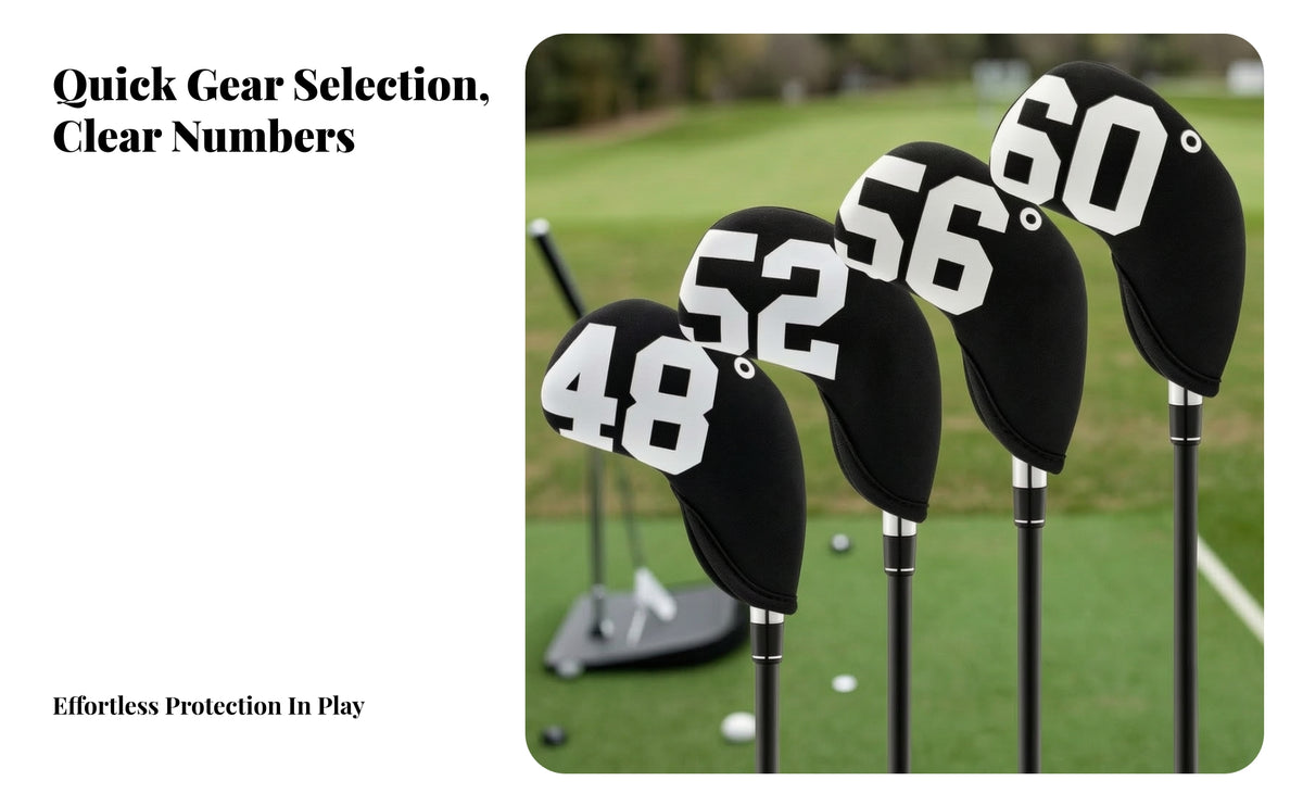 Numbered Golf Iron Head Cover | Compact Low-Profile Design, Easy-to-pull-over profile, Golf Club Head Cover, for Driving Range