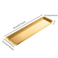 Brushed Long Serving Plate Flat Bottom Stainless Steel Plate Rolled Rim Bandeja De Servir Con Borde Alto Lightweight for Restaurants, Home Entertaining