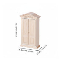 1:12 Dollhouse Wardrobe Handcrafted Unfinished Mini Wardrobe Wooden Home Decor for Model Scene