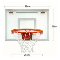Orange Rim Indoor Outdoor Basketball Hoop White Net Wall-Mounted Basketball Hoop for Home Practice