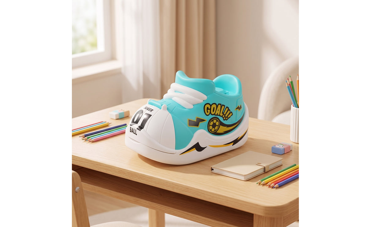 Novelty Shoe Toy with Pencil Pencil Sharpener Mini Football Shoe Pencil Sharpener Rolling Batteryno-Battery for Children, Students, Soccer Fans, Desk, Classroom, Playroom
