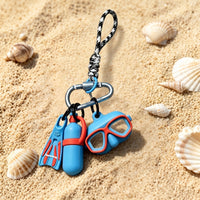 Attachable Silicone Keychain with Charms Lightweight Scuba Bag Charm Secure Carabiner Keychain Mini for Keys