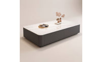 Coffee Table with Glass Top No-Assembly Glass Coffee Table Modern Furniture for Living Room, Apartment