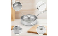 Stainless Steel Skillet with Lid Uncoated Stainless Steel Frying All-Cooktop Cooktop skillet with Lid for Home Cooks