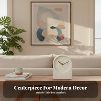 Nordic Style Desk Clock Retro Influenced Minimalist Arch Clock Decorative Piece Decor for Bedroom, Living Room, Office