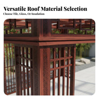 Chinese Design Pavilion Weather Resistant Aluminum Garden Gazebo Sturdy Construction Aluminum Frame Gazebo for Villa Owners, Homeowners, Backyard