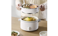 Multifunction Cooking Pot Ceramic-Coated Electric Cooker with Glass Lid Electric Hot Pot Nonstick Cooker with Lid Even-Heating