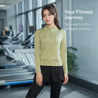 Gym Clothes for Women Three Piece Set with Padded Sports Bra and Leggings, Long Sleeve Jacket Wear for Pilates Outfit and Training