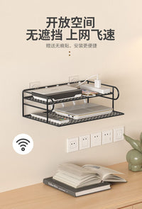 路由器放置架免打孔墙壁wifi收纳盒支架壁挂式电视机顶盒置物架子
