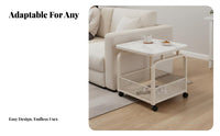 2-Tier Utility Cart on casters Mobile Furniture Multi-Functional for Homeowners