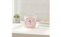 Transparent Analog Alarm Clock Compact Twin Bell Alarm Clock Quiet Bright for Bedside Table