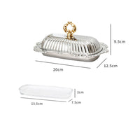 Butter Dish with Lid Sturdy Butter Keeper with Glass Liner Polished for Brunch