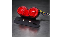 High Visibility Motorcycle Tail Light with Bracket Bright Dual Round Tail Light Long-Lasting Universal for Custom Bike Builds