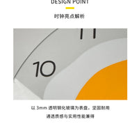 跨境新款设计网红荷包蛋可爱童趣客餐厅卧室超静音摇摆钟表挂钟