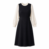 Plus Size Dresses for Curvy Women with Ruffle Layered Design, Midi Dress with Round Neck for Office Wear and Weddings