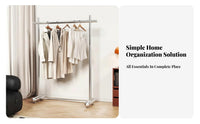 Single Rail Clothing Rack Sturdy Duty Clothes Stand Stable Base Minimalist Design for Retailers, Fitting Area, Bedroom, Entryway