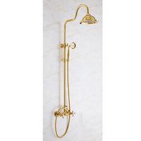 All-Copper Gold European Multifunctional Ceramic Shower Set
