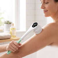 Electric Body Brush with Long Handle Waterproof Electric Bath Brush Rechargeable for Adults, Elderly, Shower, Home Spa, Washroom