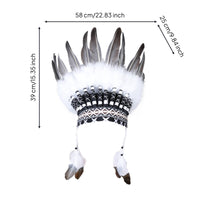 Feather Headdress Stage Performance Party Gear Photo Prop for Dress-Up