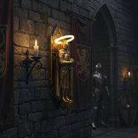 Knight Wall Lamp Ornamental Resin Knight Sconce Vintage