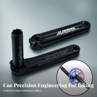 Road Bike Crankset Lightweight Design Hollow Arm Crankset Anodized Finish Drivetrain Components for Biking Enthusiasts, Competitive