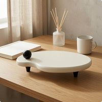 Decorative Geometric Tray Slimline Oval Decorative Tray Raised Rim