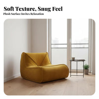 Caterpillar Chair Frosted Fabric Finish Modern Foam-Filled Lounger Minimalist Design No Assembly Required for Bedroom, Balcony
