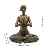 Meditation Girl Figurine Textured Meditating Statue Resin for TV Cabinet