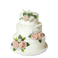 Handmade Silk Rose Flower Cluster for Cake Decoration and Wedding
