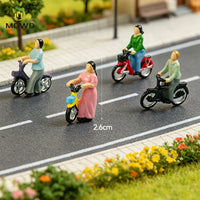 1/87 HO微缩骑行人偶模型 沙盘道路场景装饰 多款式混批 DIY手工