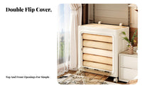 foldable Fabric Box Foldable Lidded Bin with view panel Stackable for Living Room