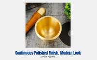 Durable Brass Medicine Mortar, Cantonese Style Pestle, Kitchen Garlic Crusher, Multi-Use Tool